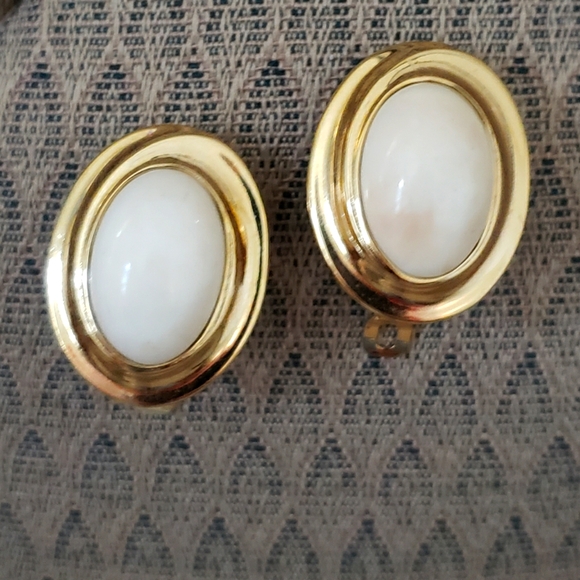 Vintage Givenchy Oval Pierced Earrings - Picture 1 of 6